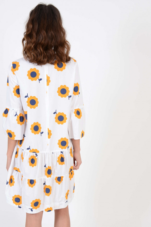 Robert Friedman Kleid mit Blumendruck in Weiß/Gelb