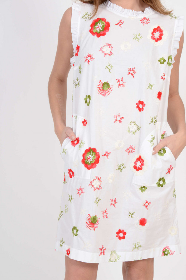 Robert Friedman Kleid Floral bestickt in Weiß