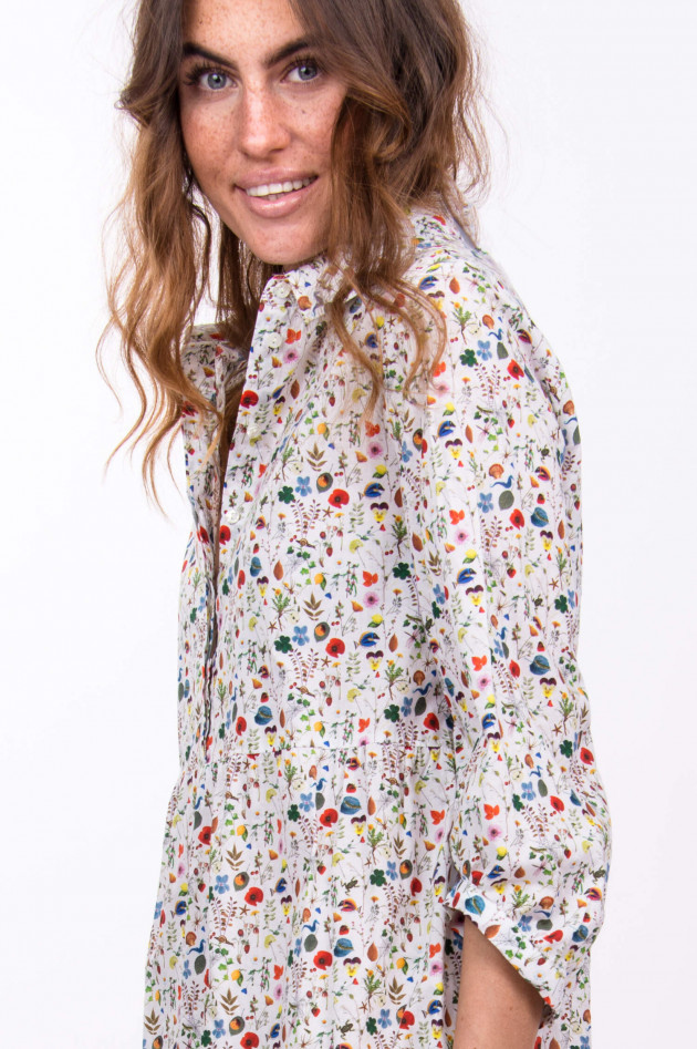 Robert Friedman Leinenkleid im floralem Design