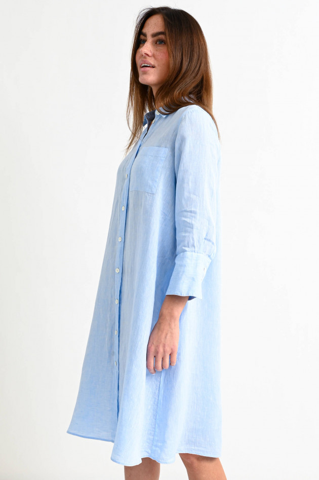 Robert Friedman Hemdblusenkleid aus Leinen in Hellblau