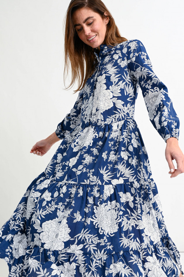 Robert Friedman Gemustertes Kleid DENISE in Navy/Weiß