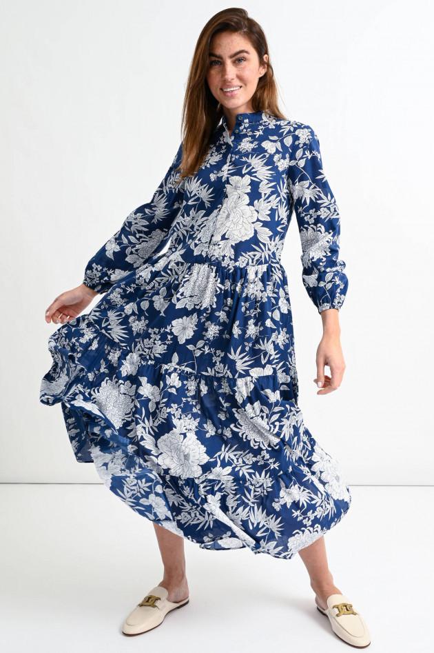 Robert Friedman Gemustertes Kleid DENISE in Navy/Weiß