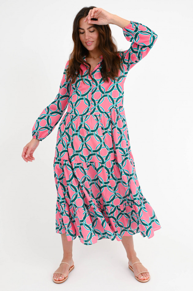 Robert Friedman Midi Kleid DENY mit Allover-Muster in Rosa