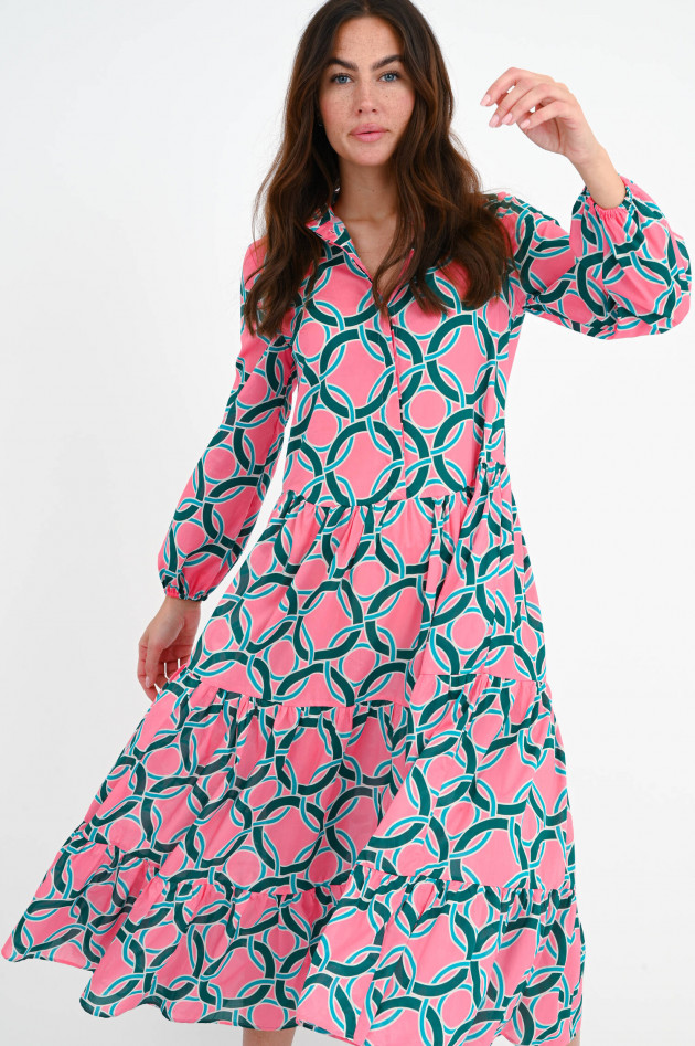 Robert Friedman Midi Kleid DENY mit Allover-Muster in Rosa