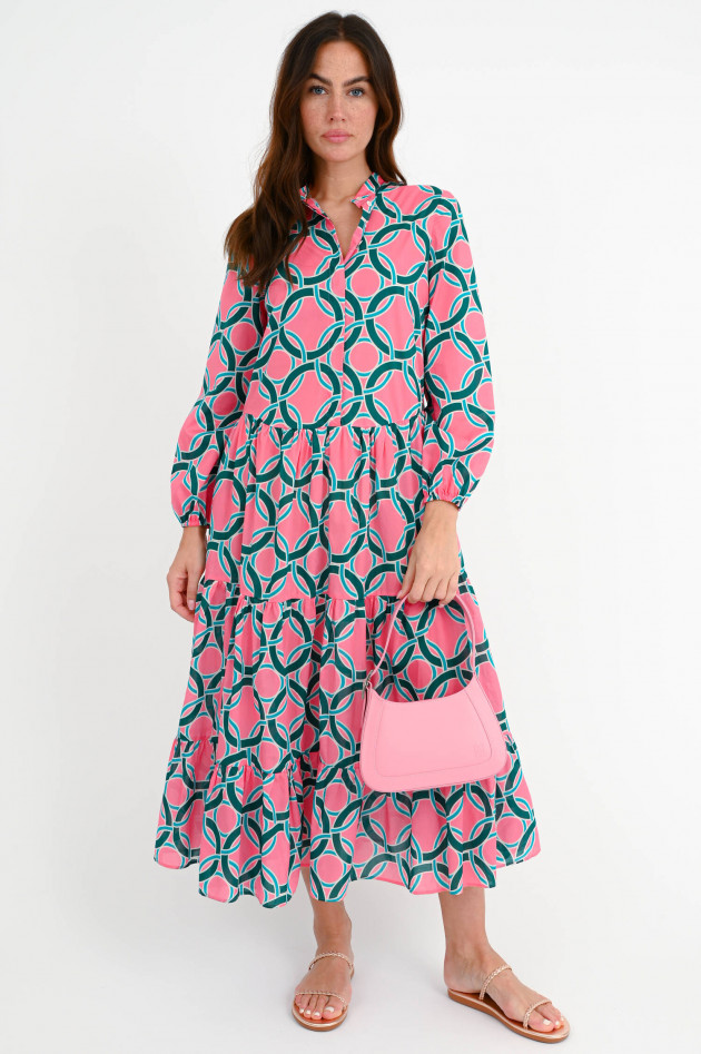 Robert Friedman Midi Kleid DENY mit Allover-Muster in Rosa