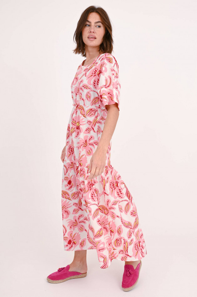 Robert Friedman Maxikleid GIORGI mit Blumenmuster in Rosa/Gelb