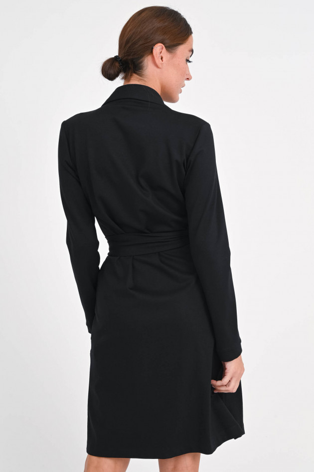 Robert Friedman Wickelkleid aus Viskose-Mix in Schwarz