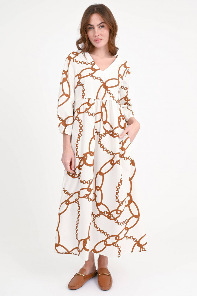 Robert Friedman Midi-Kleid SELENAL aus Baumwolle in Creme/Braun
