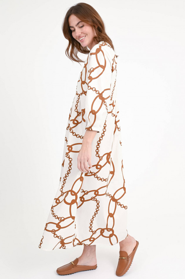 Robert Friedman Midi-Kleid SELENAL aus Baumwolle in Creme/Braun