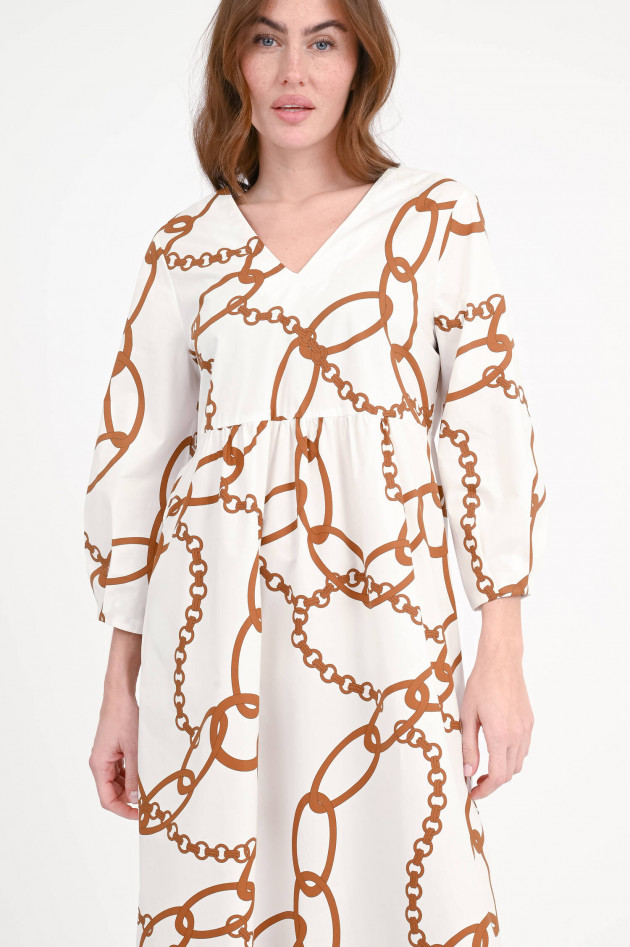 Robert Friedman Midi-Kleid SELENAL aus Baumwolle in Creme/Braun