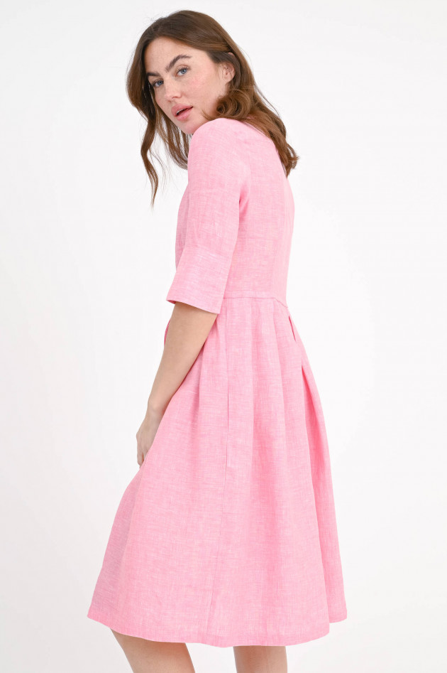 Robert Friedman Hemdblusenkleid mit Kellerfalten in Pink meliert