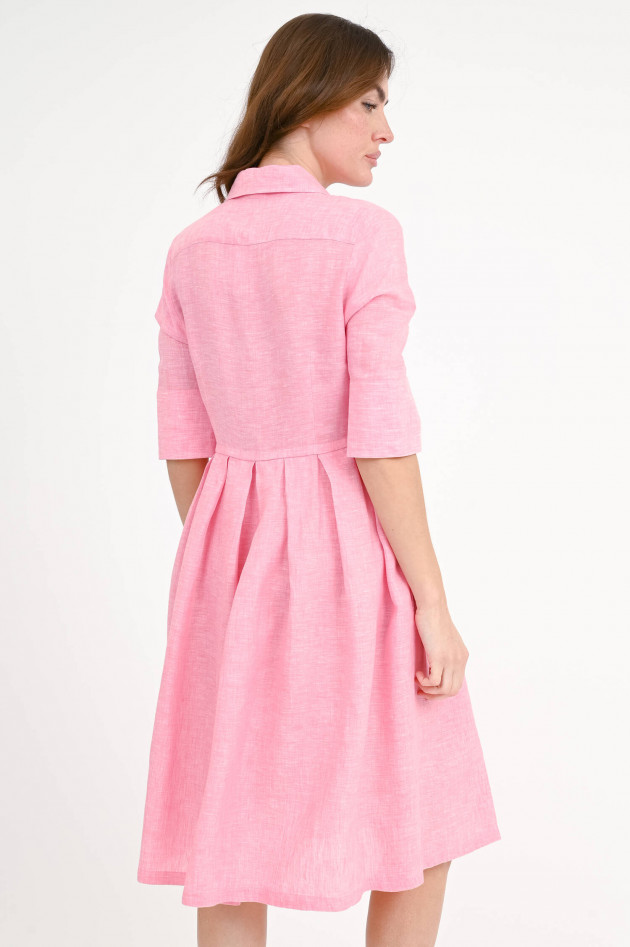 Robert Friedman Hemdblusenkleid mit Kellerfalten in Pink meliert