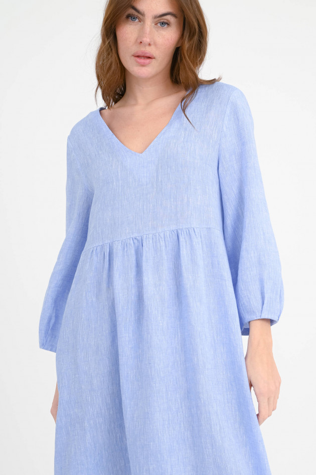 Robert Friedman Midi-Kleid SELENAL aus Leinen in Blau/Weiß meliert