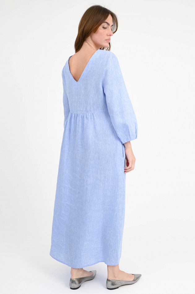 Robert Friedman Midi-Kleid SELENAL aus Leinen in Blau/Weiß meliert