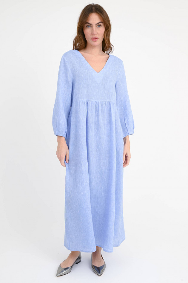 Robert Friedman Midi-Kleid SELENAL aus Leinen in Blau/Weiß meliert
