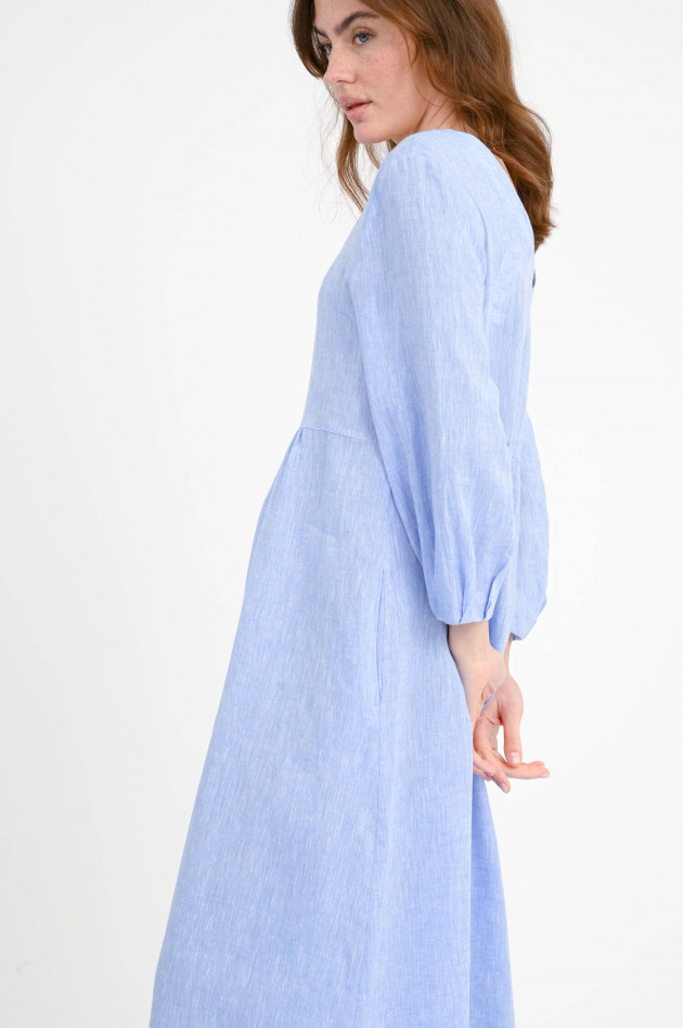 Robert Friedman Midi-Kleid SELENAL aus Leinen in Blau/Weiß meliert