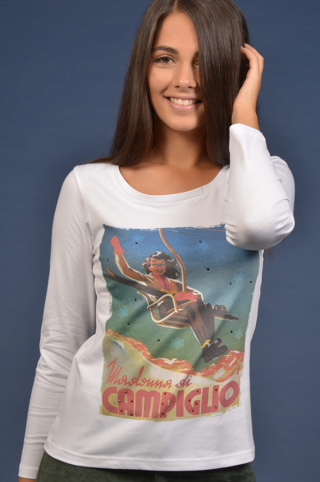 Romeo & Julieta Langarmshirt mit Print in Weiß