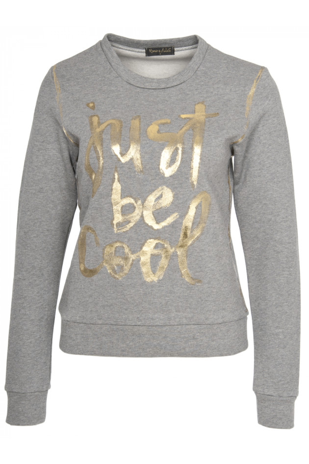 Romeo & Julieta Pullover mit Golddruck Grau