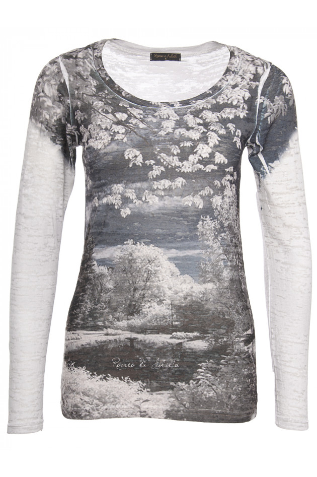 Romeo & Julieta Langarmshirt mit Print Grau