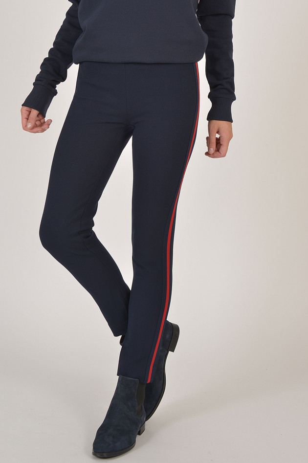 Roqa Jogginghose mit Seitenstreifen in Navy/Rot