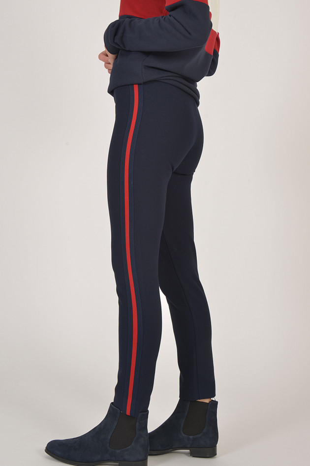 Roqa Jogginghose mit Seitenstreifen in Navy/Rot