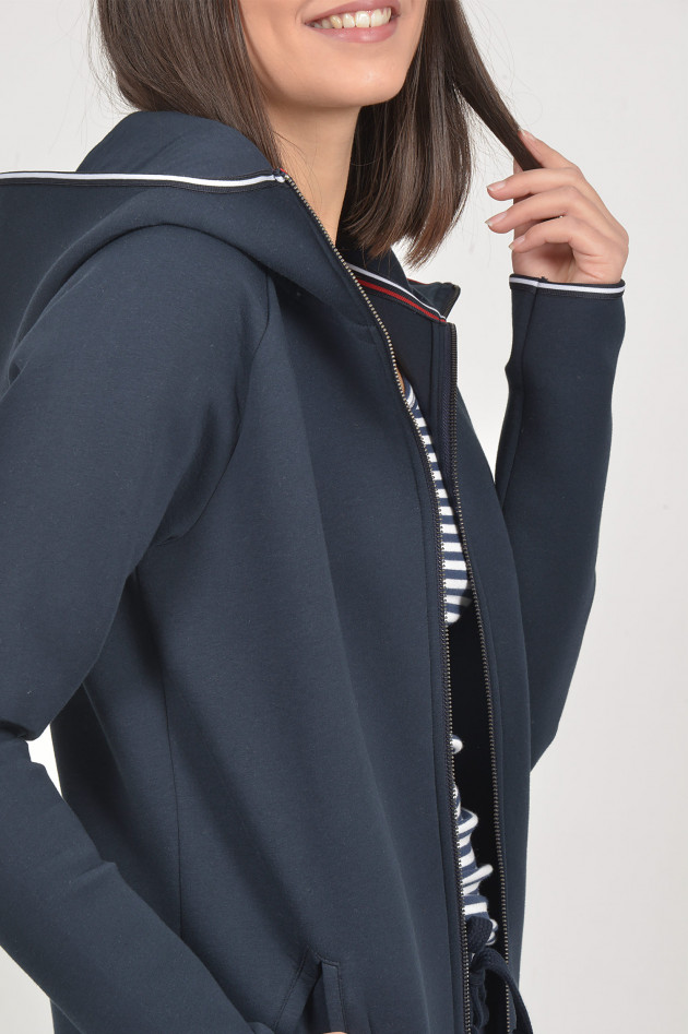 Roqa Sweatjacke in Neopren mit Galonstreifen in Navy