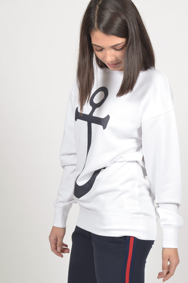 Roqa Sweater mit Anker - Print in Weiß