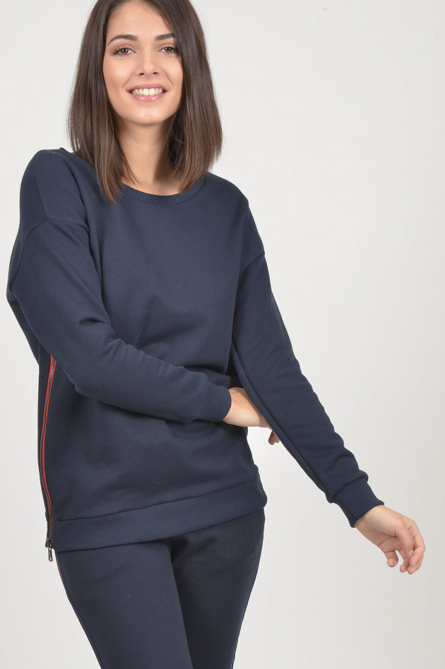 Roqa Neoprensweater mit Galonstreifen in Navy