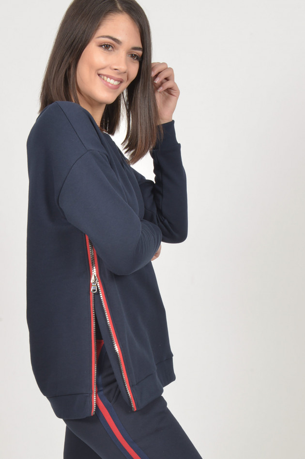 Roqa Neoprensweater mit Galonstreifen in Navy