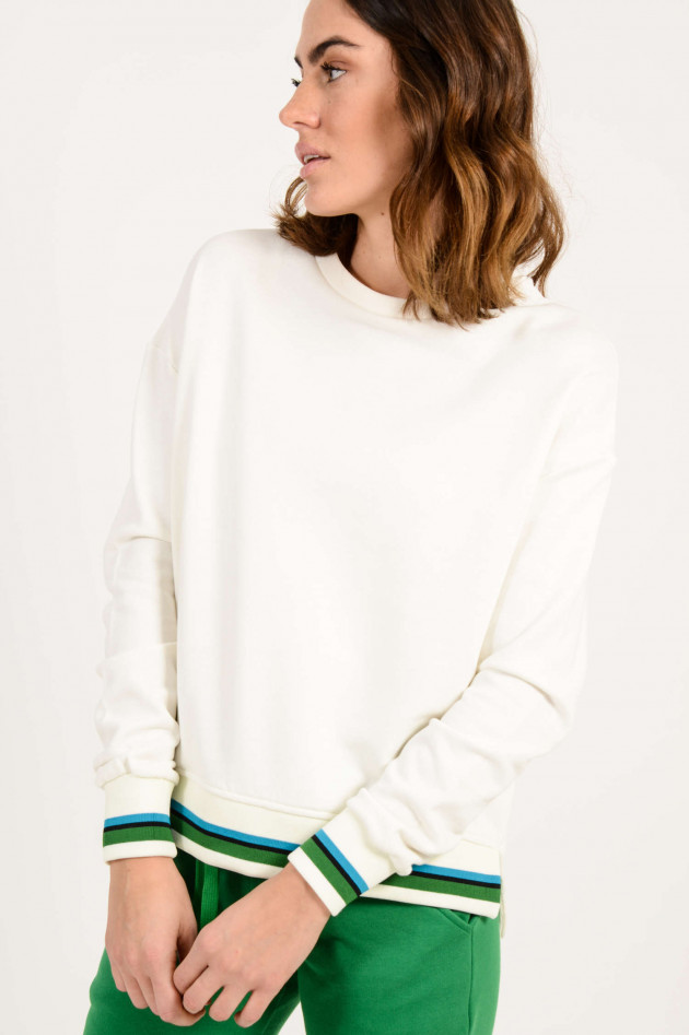 Roqa Sweater mit Streifen in Weiß