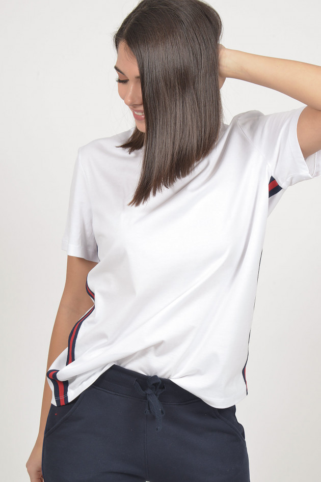 Roqa T- Shirt mit Galonstreifen in Weiß
