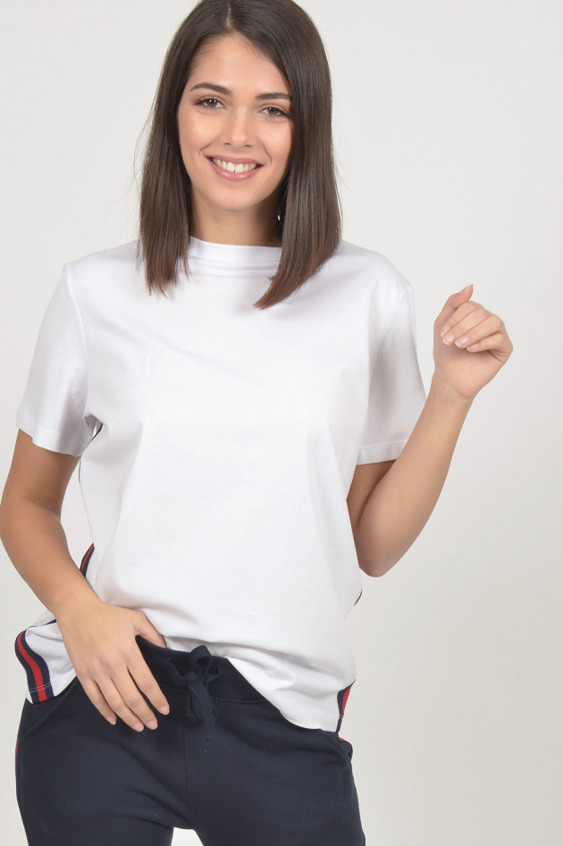 Roqa T- Shirt mit Galonstreifen in Weiß
