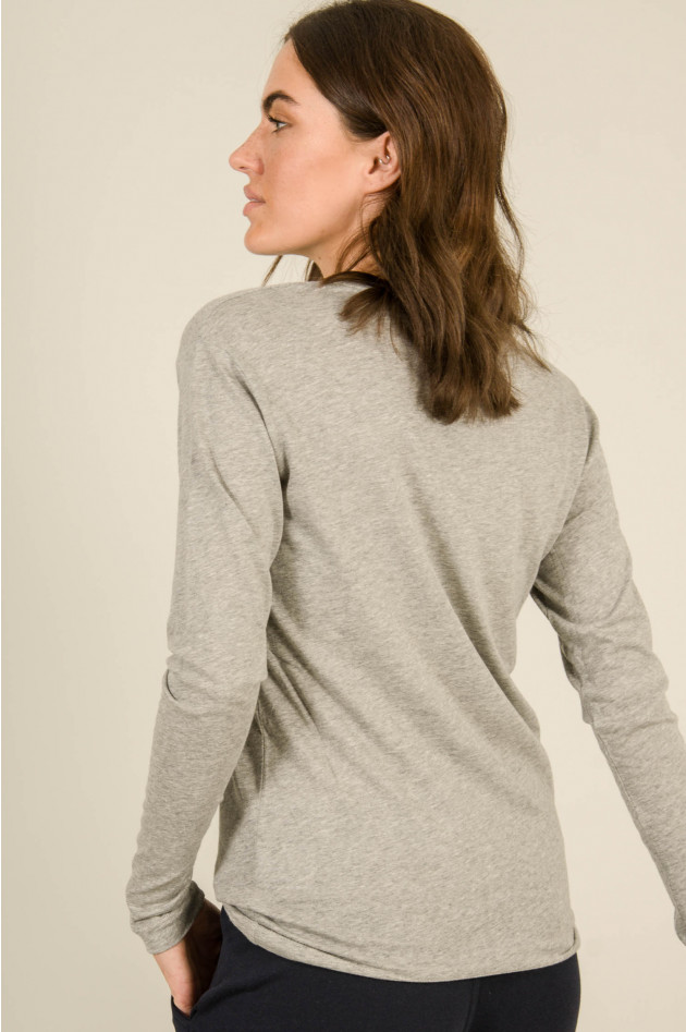 Roqa Langarmshirt aus Baumwolle in Grau