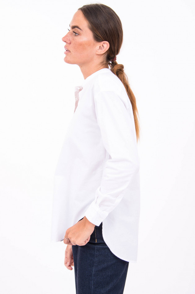 Rosanna Diva Baumwoll-Bluse mit Stehkragen in Weiß