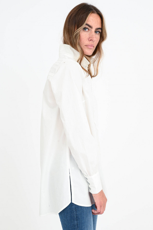 Rosemunde Blusenshirt LEON mit Häkelspitze in Weiß