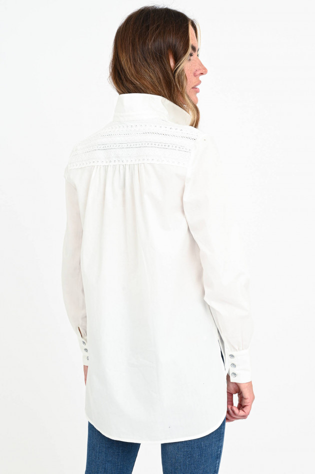 Rosemunde Blusenshirt LEON mit Häkelspitze in Weiß