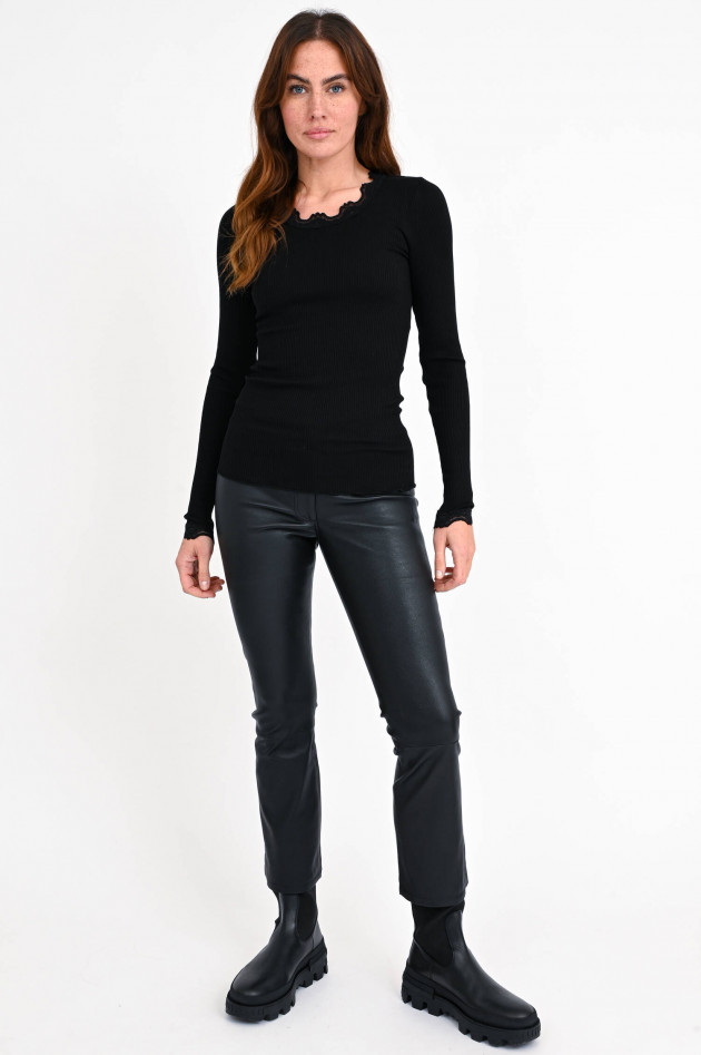 Rosemunde Langarmshirt mit Spitze in Schwarz