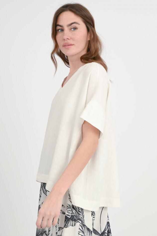 Rosso 35 Oversize Bluse aus Leinen in Ivory
