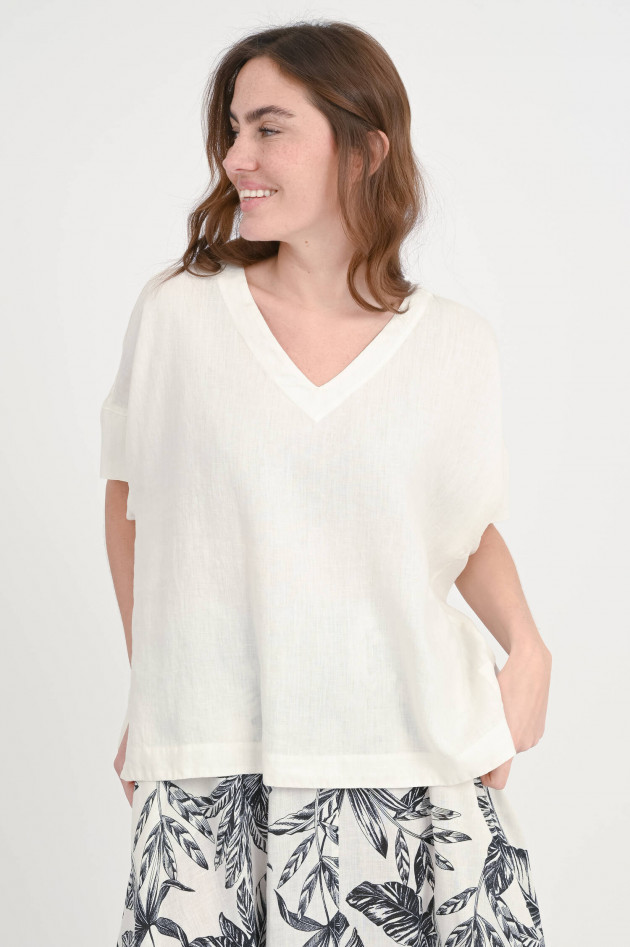 Rosso 35 Oversize Bluse aus Leinen in Ivory