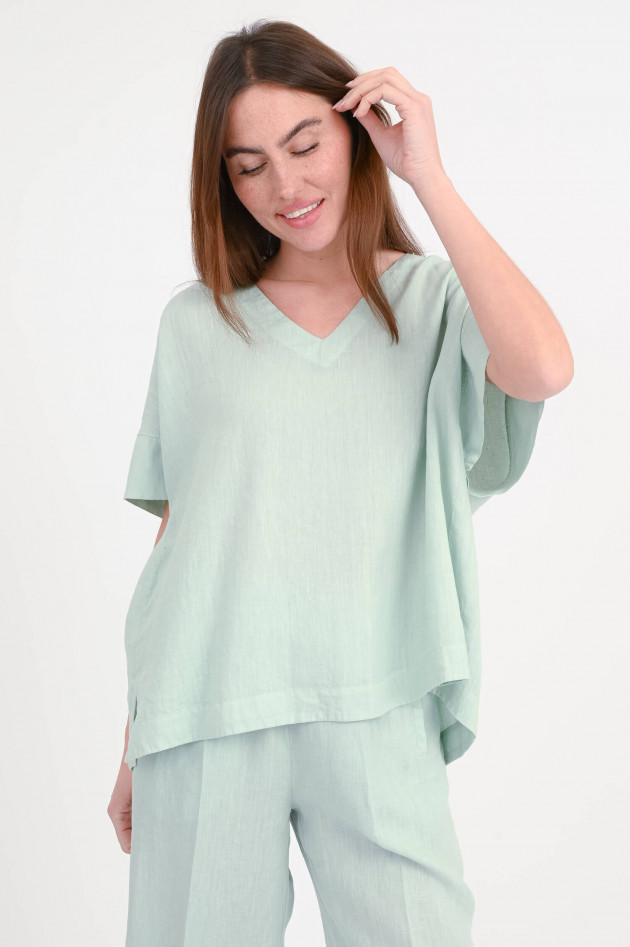 Rosso 35 Oversize Bluse aus Leinen in Water Green