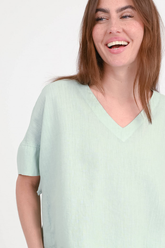 Rosso 35 Oversize Bluse aus Leinen in Water Green