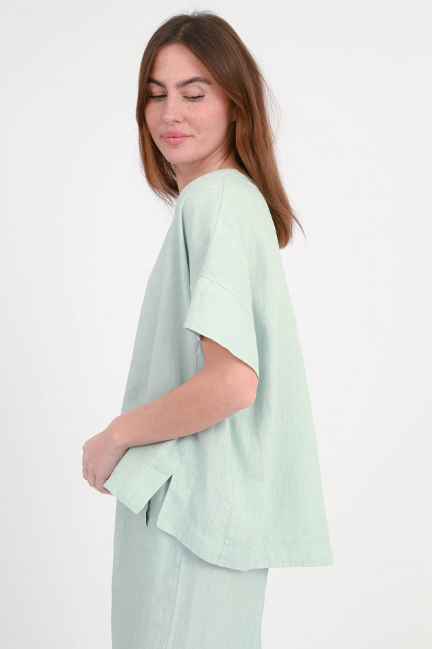 Rosso 35 Oversize Bluse aus Leinen in Water Green