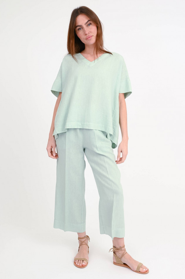 Rosso 35 Oversize Bluse aus Leinen in Water Green