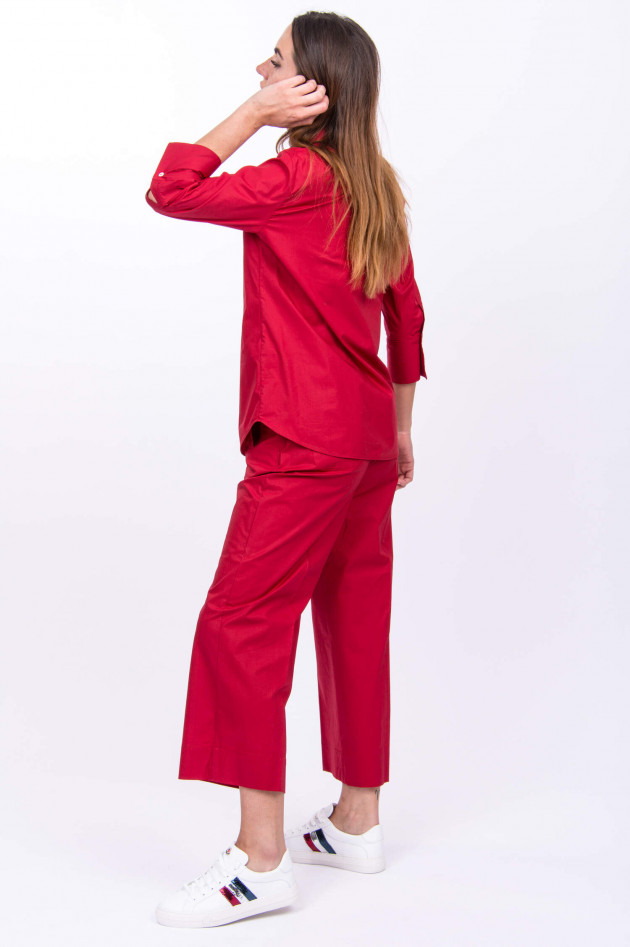 Rosso 35 Slip-On Bluse aus Baumwollstretch in Kirschrot