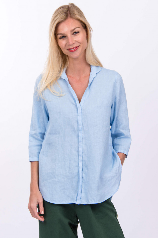 Rosso 35 Lockere Leinenbluse in Hellblau | GRUENER.AT