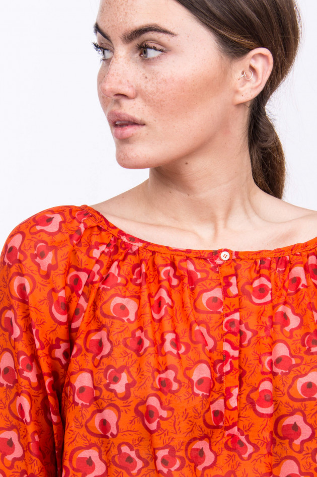 Rosso 35 Blusenshirt im floralen Design in Orange