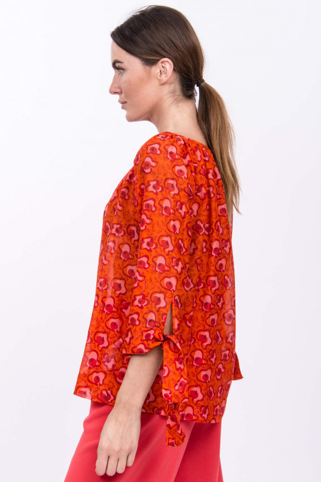 Rosso 35 Blusenshirt im floralen Design in Orange