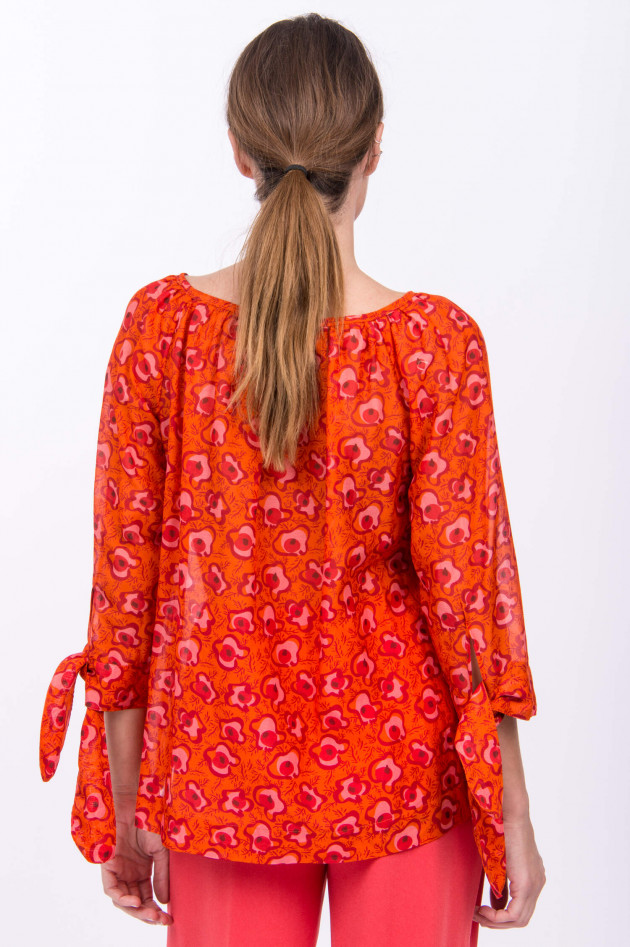 Rosso 35 Blusenshirt im floralen Design in Orange