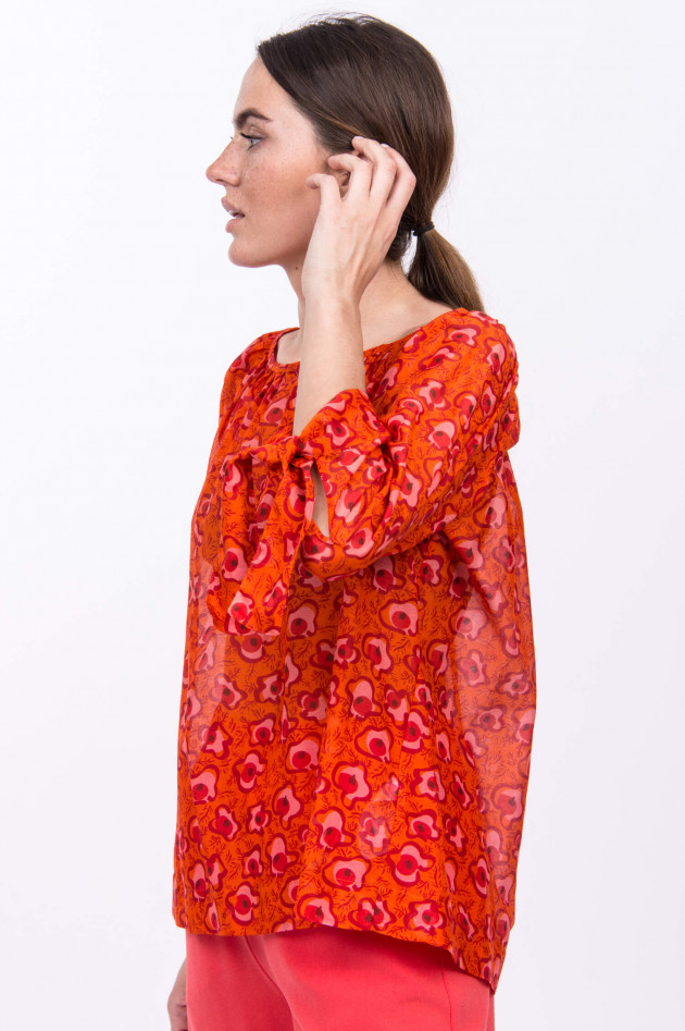 Rosso 35 Blusenshirt im floralen Design in Orange