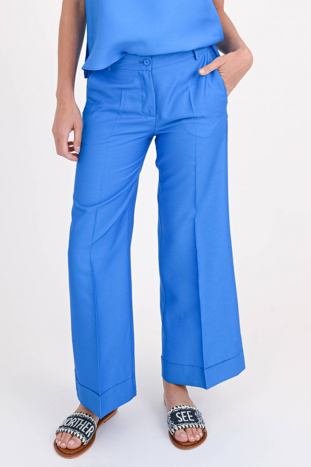 Rosso 35 Hose aus Viskose-Seide-Mix in Bright Blue